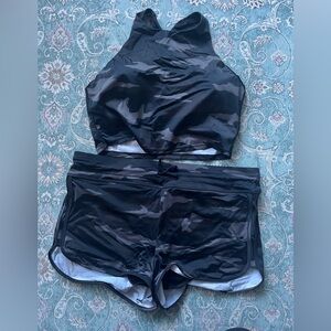 Athleta Size Large Camo Two Piece Swim Suit